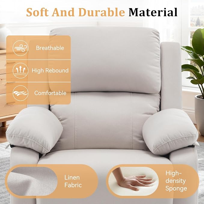 Korser Recliner Chair, 360 Swivel Rocker Chair - Image 6