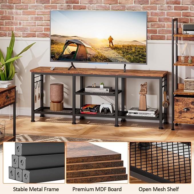 Furologee TV Stand for TVs up to 55 Inch, Entertainment Center - Image 4