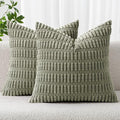 MIULEE Pack of 2 Corduroy Decorative Throw Pillow Covers 18x18 Inch Soft Boho by MIULEE