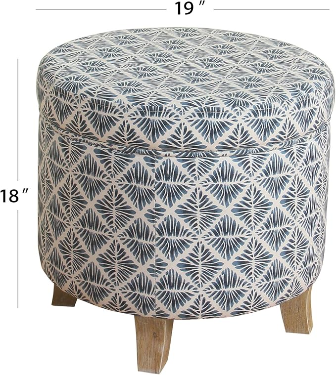 Homepop Home Decor | Upholstered Round Storage Ottoman | Ottoman - Image 3