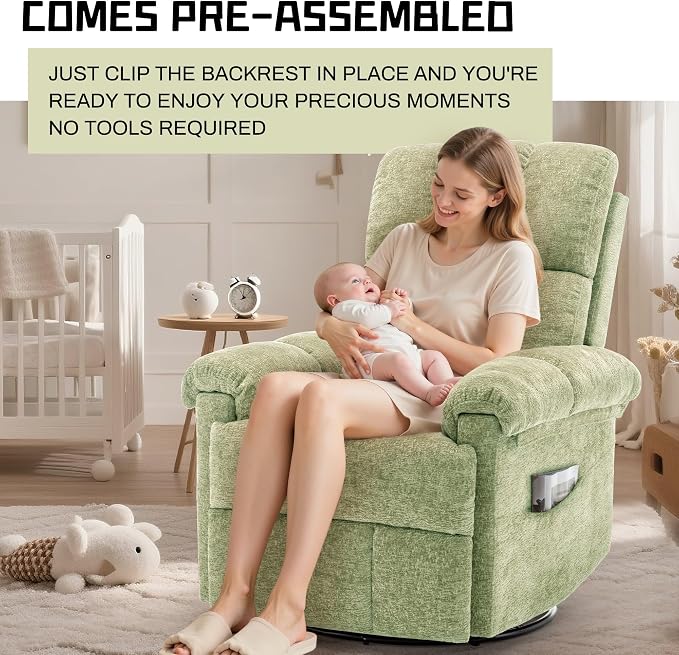 Korser Recliner Chair, Swivel Rocker Recliner Chair - Image 9
