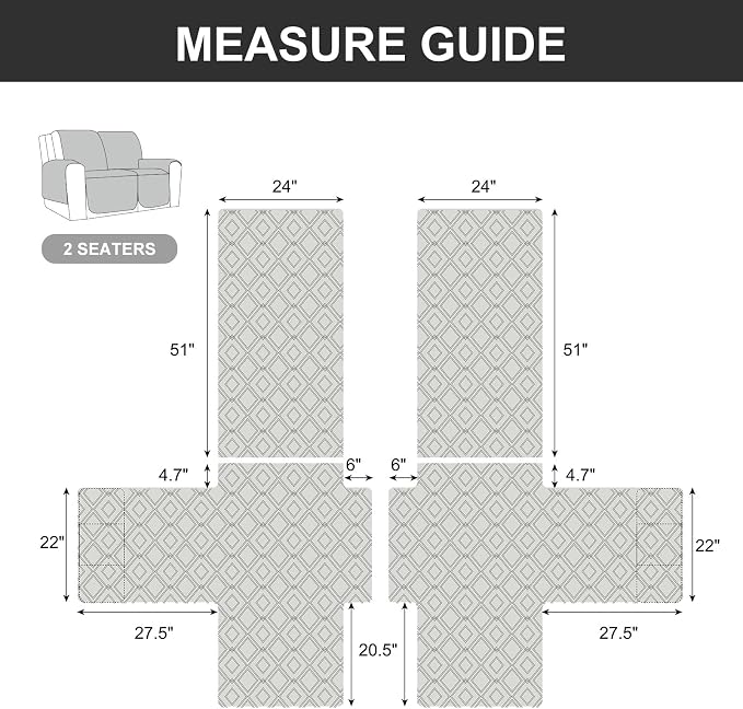 Genina Waterproof Loveseat Recliner Cover Non-Slip, Sofa Cover - Image 3