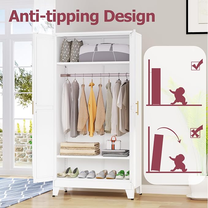 GAIOUS Metal Wardrobe Cabinet - Image 7