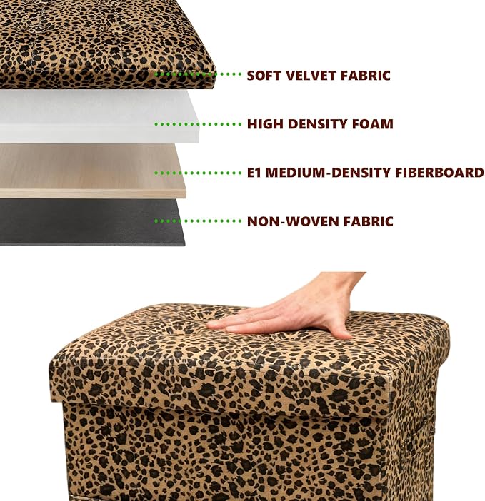 ALASDO Storage Ottoman Footrest Stool Small Ottoman - Image 7