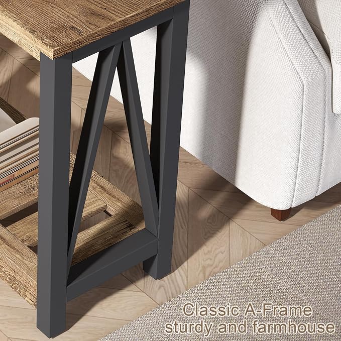 ChooChoo Farmhouse End Table, Narrow Side Table, Slim End Table - Image 6