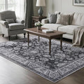 Area Rugs for Living Room, 4x6 Washable Rugs for Bedroom, Non-Slip Retro Floral by Rtizon