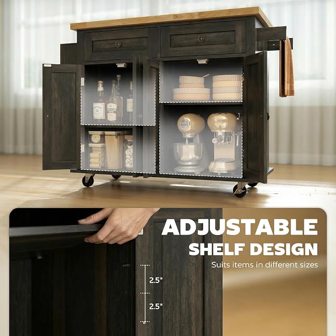 HOMCOM Kitchen Island Cart - Image 4