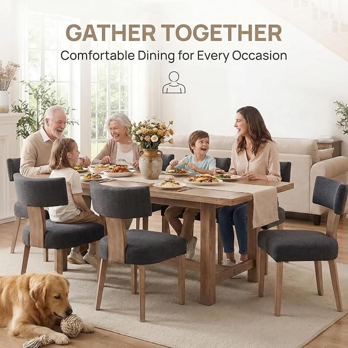 VESCASA Upholstered Farmhouse Dining Chairs - Image 2