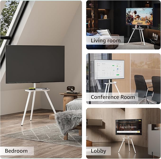 White Metal Tripod Easel TV Stand - Image 8