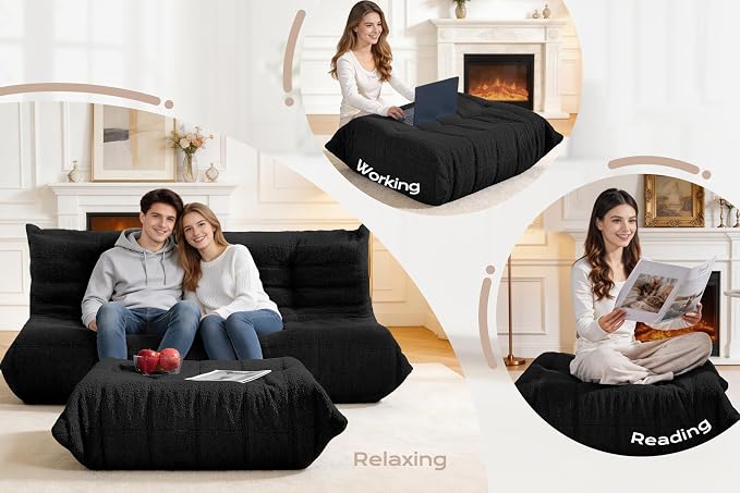 Bean Bag Pouf Ottoman, Foot Stool, Foot Rest - Image 4
