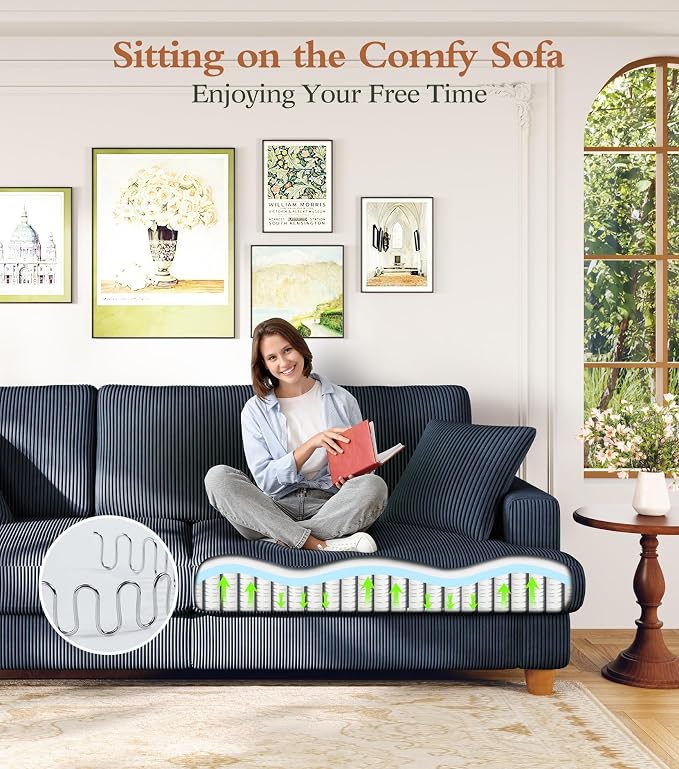 Kidirect 87in L Shaped Couch, Modular Sofa No Tool Assembly, Comfy Sectional - Image 7