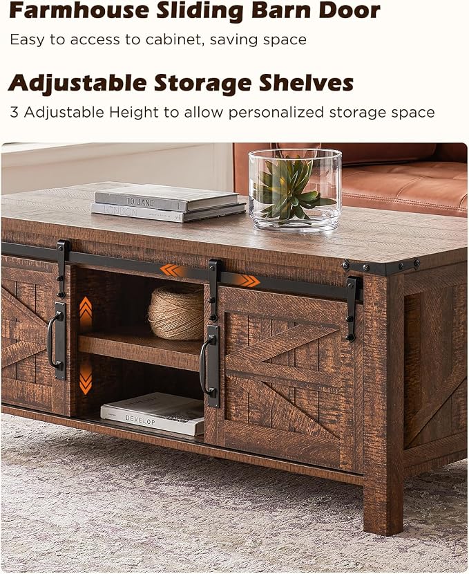 OKD 48" Farmhouse Lift Top Coffee Table - Image 6