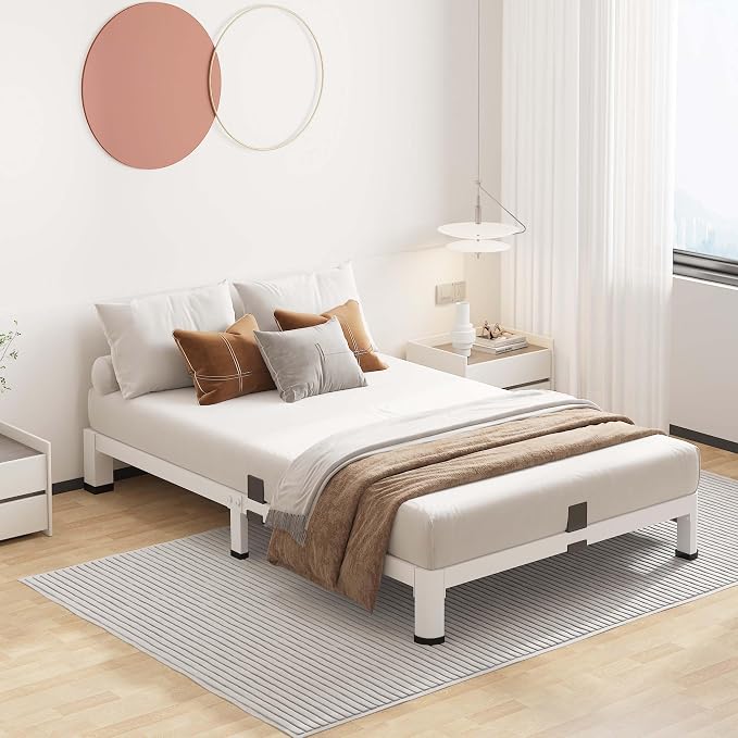 ROIL 4 Inch White Twin Bed Frame - Image 3