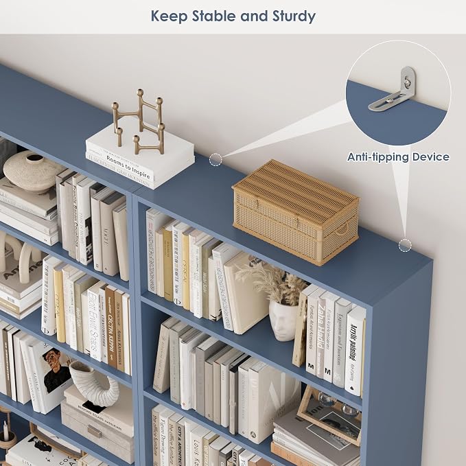 FOTOSOK 6-Tier Open Bookcase and Bookshelf, Freestanding Display Storage - Image 7