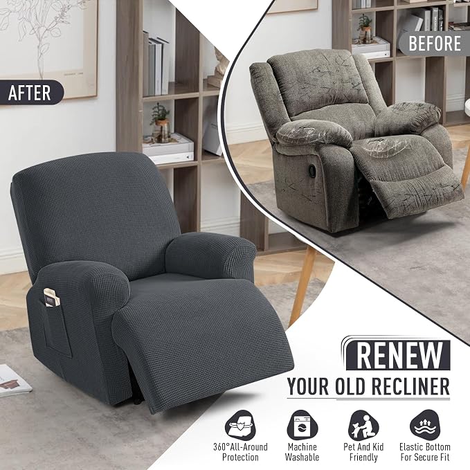 TAOCOCO Oversized Recliner Chair Covers, 1 Seater Streach Recliner Covers Soft - Image 5