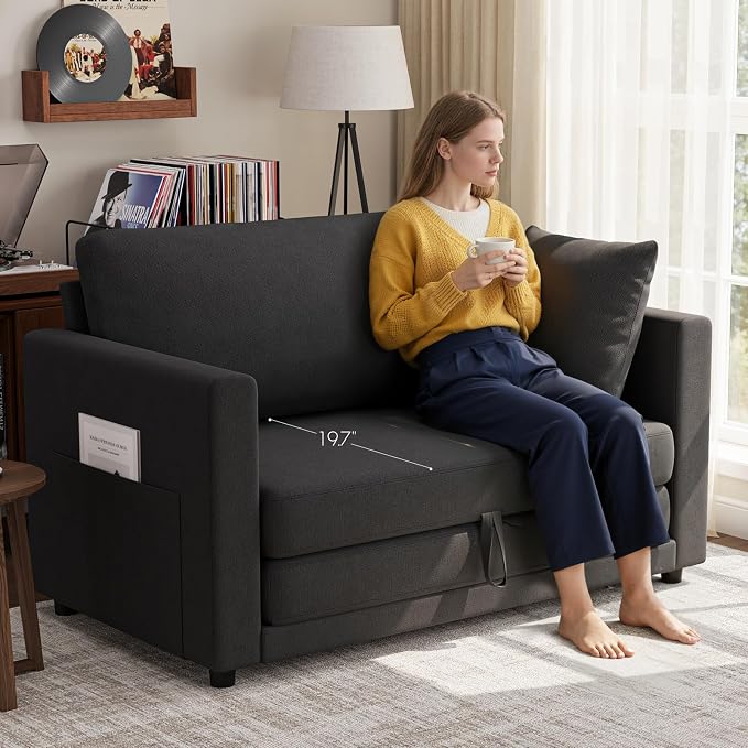 Convertible Sofa Bed, 2 in 1 Pull Out Loveseat Sleeper Sofa | 78.7” Folding - Image 2