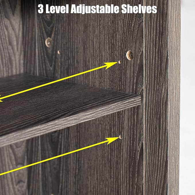 LED Farmhouse TV Stand for 65 inch TVs, Rustic Entertainment Center TV Cabinet - Image 8