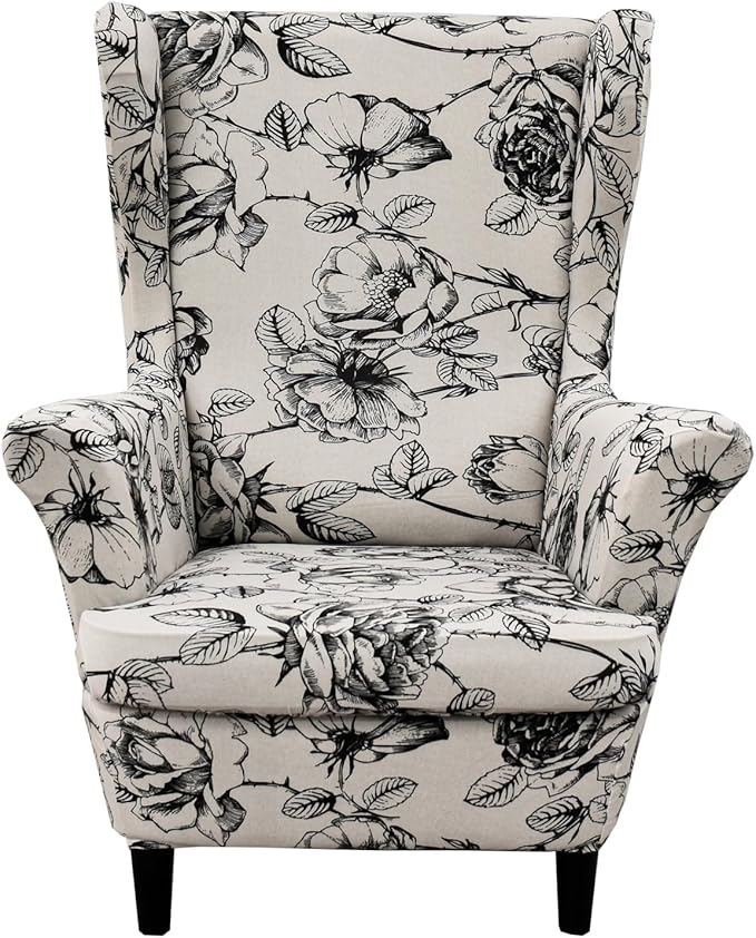 KRFOONN Wingback Chair Covers Slipcovers 2 Piece Stretch Wing Chair Covers by KRFOONN