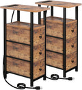LOAKEKEL Narrow End Tables Living Room Set of 2 by LOAKEKEL