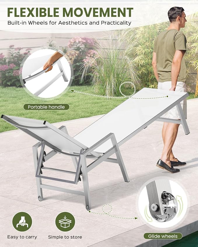 Vexwalx Patio Chaise Lounge Outdoor - Image 4