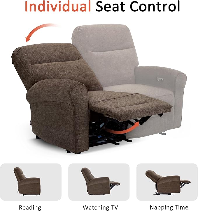 MCombo 64.6" Wall Hugger Power Loveseat Recliner Sofa - Image 8