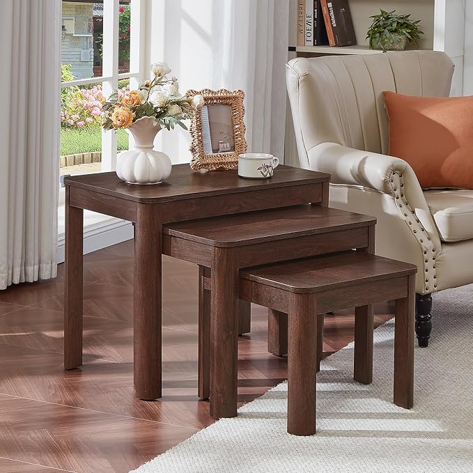 Joaxswe Farmhouse Nesting Tables Set of 3, Living Room Table Set by Joaxswe