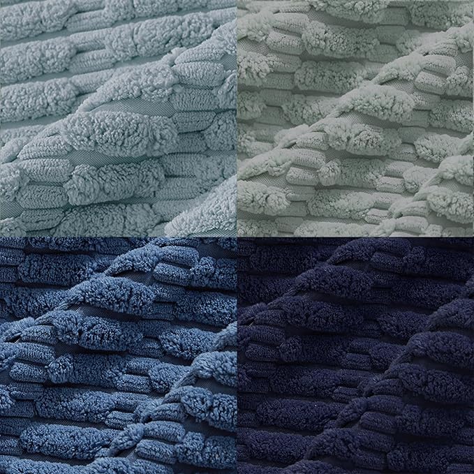 Fancy Homi Set of 4 Blue Boho Decorative Throw Pillow Covers 22x22 Inch - Image 5
