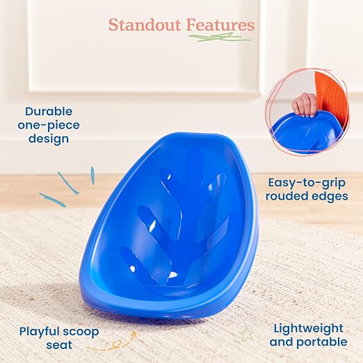 ECR4Kids Plastic Leaf Scoop Floor Rocker Seat, Classroom Furniture - Image 4