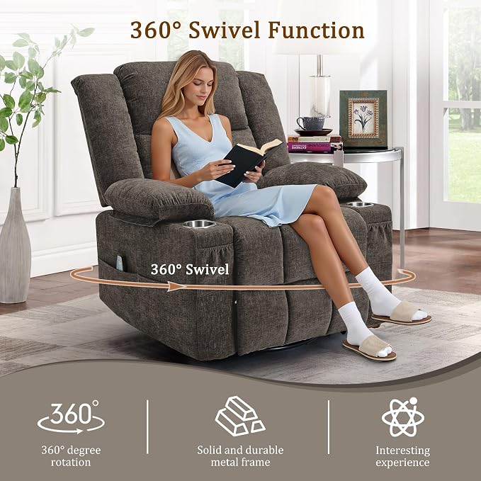 Korser 360° Swivel Rocker Recliner - Image 3