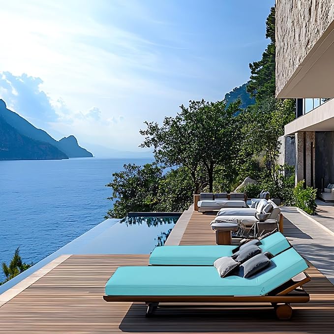 Outdoor Chaise Lounge Cushions for Patio, Waterproof Replacement Seat Cushions - Image 7