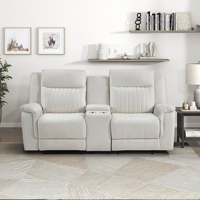 Lexicon Manual Double Reclining Loveseat, Polished Microfiber Manual Wall - Image 7