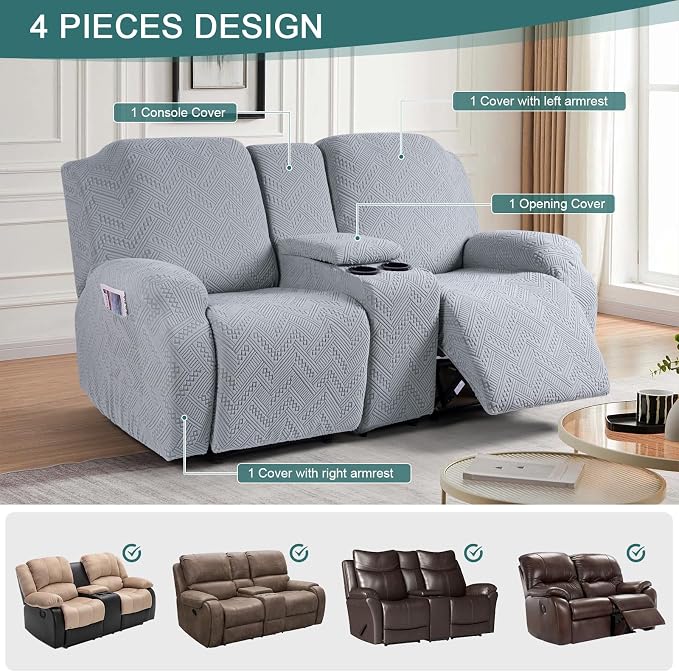 Ruaozz Loveseat Recliner Covers - Image 4
