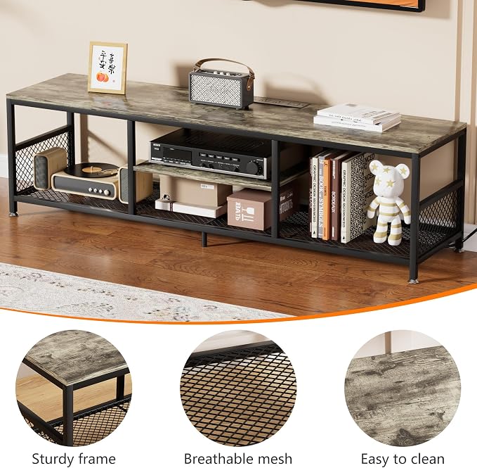 VECELO TV Stand with Power Outlets - Image 6