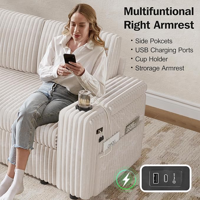 Vipbear 111" Modular Sectional Sleeper Sofa - Image 9