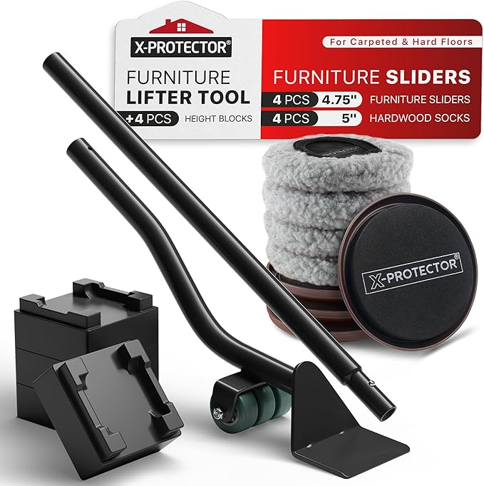 X-Protector Multi-Surface Furniture Sliders & Furniture Lifter Tool Set by X-Protector