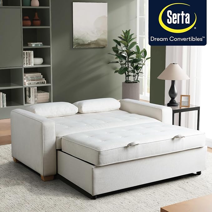 Serta Ainsley 66.5" Convertible Sleeper Loveseat, Full Size, Dreamcoil Comfort - Image 5