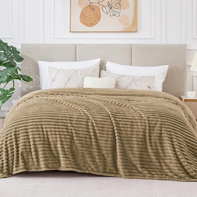 BEDELITE Fleece Blanket Queen Size – 3D Ribbed Jacquard Soft and Warm - Image 8