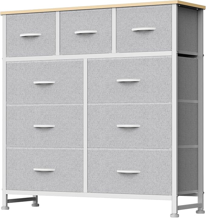 DUMOS 9 Drawer Dresser for Bedroom, Fabric Storage Organizer by DumosLifestyle