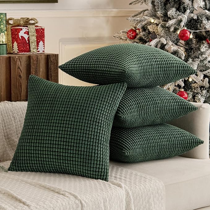 MIULEE Boho Farmhouse Throw Pillow Covers 18x18 Inch Set of 4 Soft Neutral - Image 2