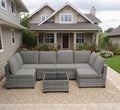 MOCHITO 7 Pieces Outdoor Patio Furniture Sets, All-Weather Sectional Sofa Grey by Unknown