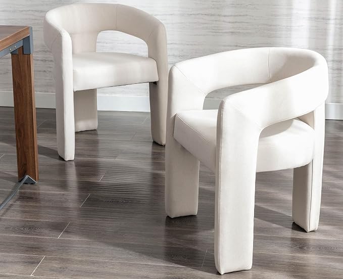 VESCASA Linen Barrel Dining Chair - Image 5