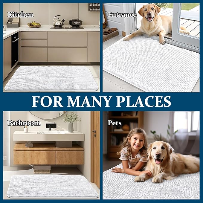 OLANLY Dog Door Mat for Muddy Paws 54x24, Absorbs Moisture and Dirt, Absorbent - Image 8