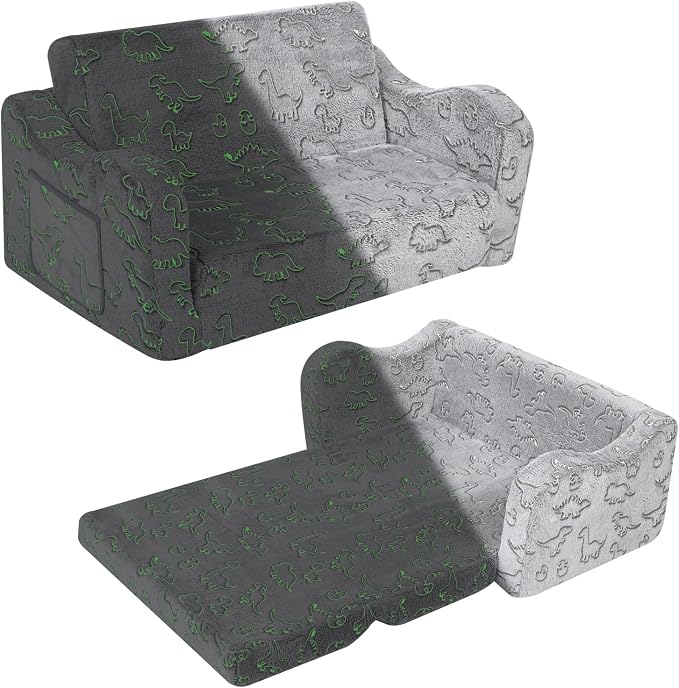 MOMCAYWEX Kids Sofa, 2-in-1 Flip-Out Foam Couch by MOMCAYWEX