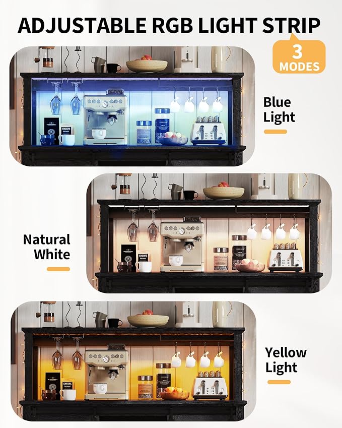 IDEALHOUSE 55" Farmhouse Coffee Bar Cabinet - Image 4