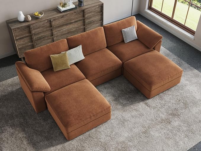 EASE MOOSE Modular Sectional Couch, Oversized Deep Seat U Shape Sectional Couch - Image 4