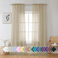 Aiyufeng Taupe Sheer Curtains 90 Inches Long 2 Panels Set, Semi Transparent by Aiyufeng