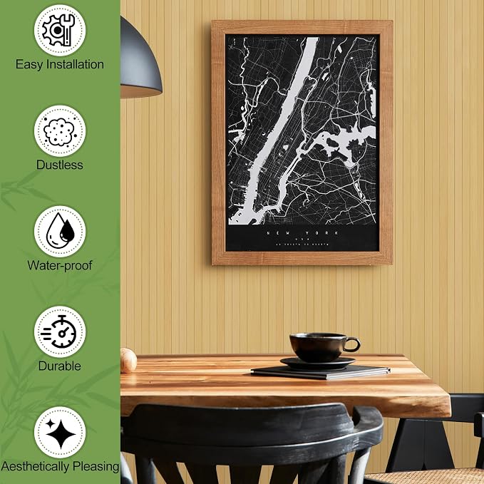 Bamboo Wall Panel for Interior Wall Decor, Renewable Pole Wrap Wainscoting Roll - Image 3