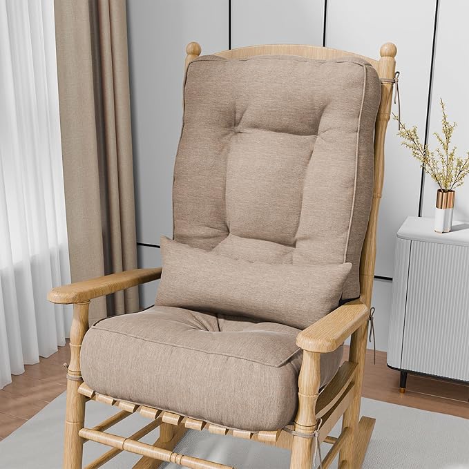 Rocking Chair Cushions with Pillow, Waterproof and Fade-Resistant Thicken by Aofeite