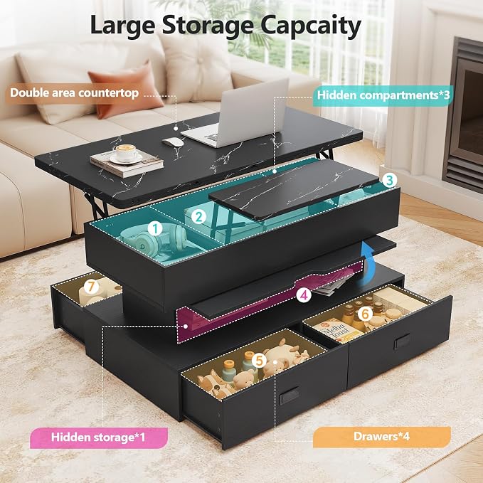 Turosur Lift Top Coffee Table - Image 5