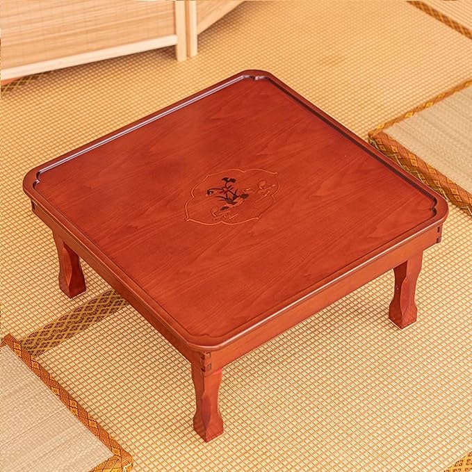 Rectangle Folding Low Coffee Table, Japanese Style Solid Wood Floor Table by RCJCQSR